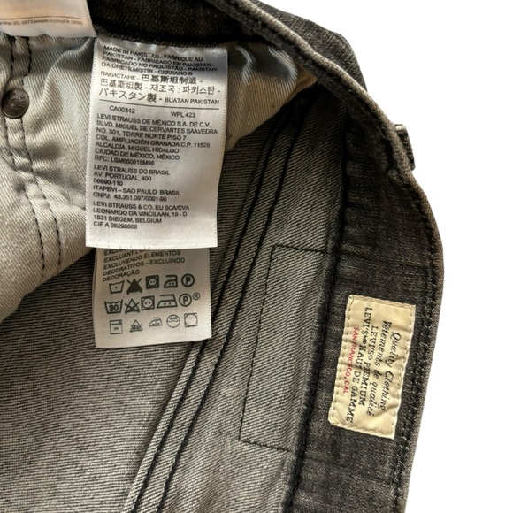 Men’s Levi’s 512 Slim Taper Black Washed Jeans Size W33 L34 - Picture 10 of 14